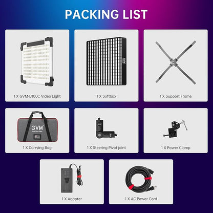 GVM 100W RGB Flexible Led Video Light, 2000K~10000K, Flexible Folding LED Panel - Image 8