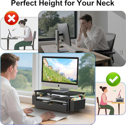 Desk Organizer and Accessories, Computer Monitor Stand Riser - Image 3