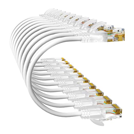 Cat6a Patch Cables 7ft Slim, Cat6 Ethernet Patch Cable Pure Copper, Flexible by 10Gsupxsel