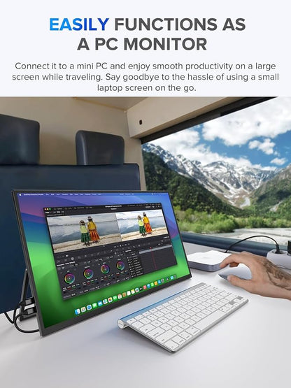 UPERFECT 22" QLED 2K Portable Monitor w/VESA & 180° Adjustable Stand, 2560×1440 - Image 3