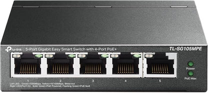 TP-Link TL-SG105MPE | Easy Smart Managed | 4 PoE+ Ports @120W, w/ 1 Uplink by TP-Link