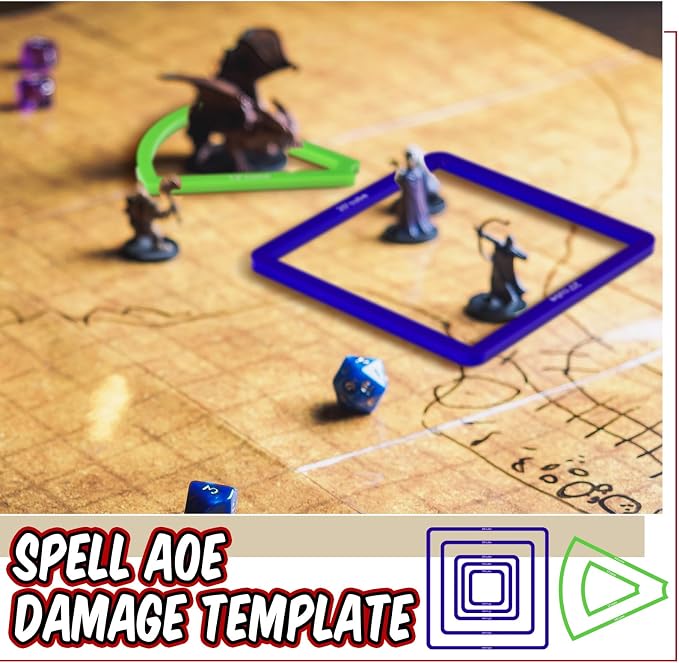 Sintuff 15 Pcs Spell AOE Damage Template Translucent Acrylic Area of Effect - Image 6