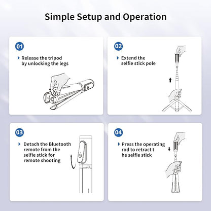 ATUMTEK Selfie Stick Tripod, Extendable 3 in 1 Aluminum Bluetooth Selfie Stick - Image 8
