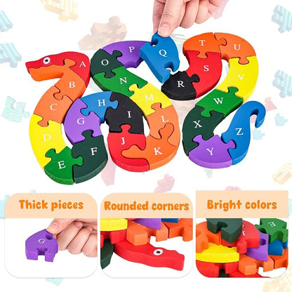 LovesTown Montessori Wooden Alphabet Puzzle - Image 5