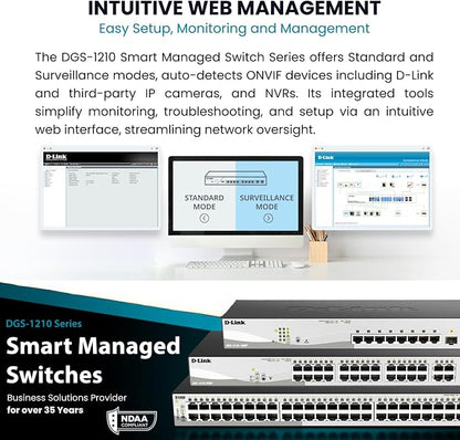 D-Link 10-Port Gigabit Smart Managed Switch | 8 GbE + 2 SFP Ports | L2+ | VLANs - Image 5