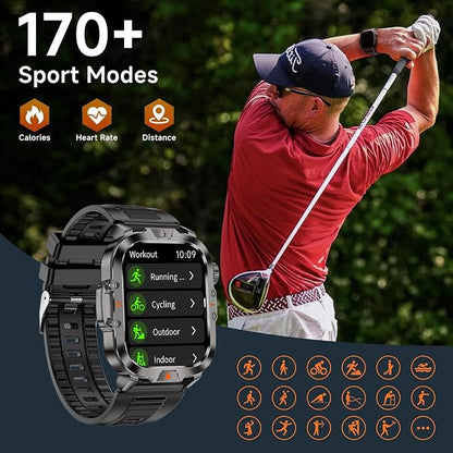 Smart Watch for Men Military Answer/Make Call 2.01″ Display 170+ Sports Modes - Image 8