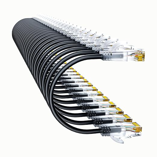 Cat6a Patch Cables 2ft Slim, Cat6 Ethernet Patch Cable Pure Copper, Flexible by 10Gsupxsel