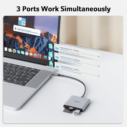Acer SD Card Reader USB C, 3 in 1 Memory Card Reader - Image 3