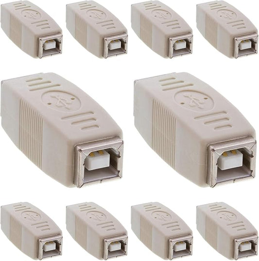 Cmple - [10 Pack USB B to B Adapter USB 2.0 Female to Female Coupler Jack to by Cmple