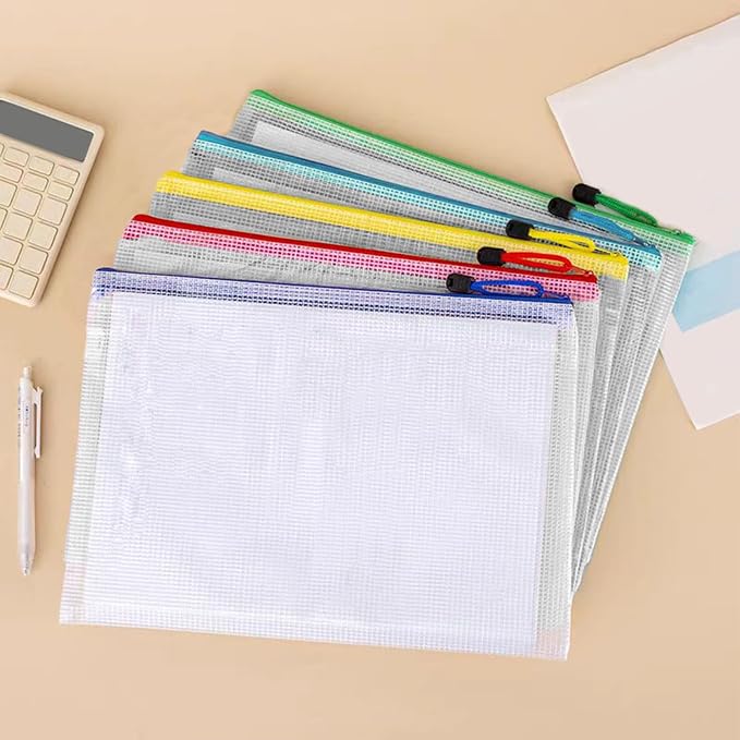 24pcs A4 Mesh Zipper Pouch Bags, Mesh Bags - Image 5