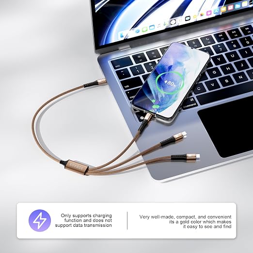 SDBAUX Multi Charging Cable 100W USB C to 3 in 1, Nylon Braided PD 27W/100W - Image 5