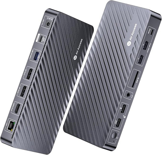 Docking Station Triple Monitor, 100W Laptop Charging, 10Gbps USB-C/A, Plug & by ACTIONSGLOBALUSINC