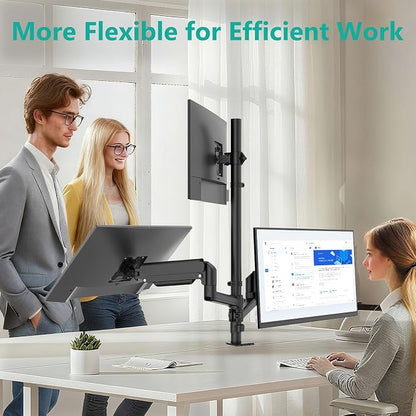 WALI Triple Monitor Mount for 13-32 inch Screens, Taller 3 Monitor Desk Mount - Image 5
