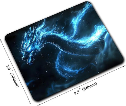 Witchy Blue Japanese Dragon Custom Mouse Pad - Image 2