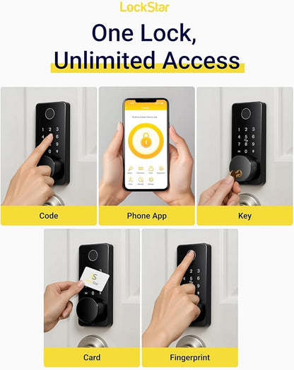 LOCKSTAR® Smart Door Lock • Keyless Entry Deadbolt Door Lock • Multiple Entry - Image 2