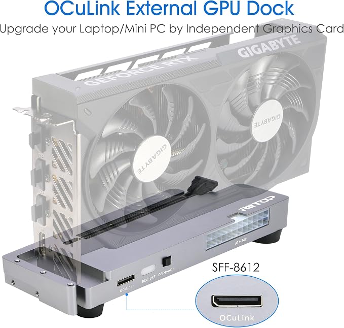 RIITOP OCuLink eGPU Dock 64Gpbs Oculink SFF-8612 External GPU Enclosure - Image 2