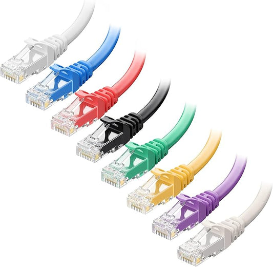 Cable Matters 1Gbps 8-Pack Snagless Short Cat 5e Ethernet Cable - 1ft by CableMatters