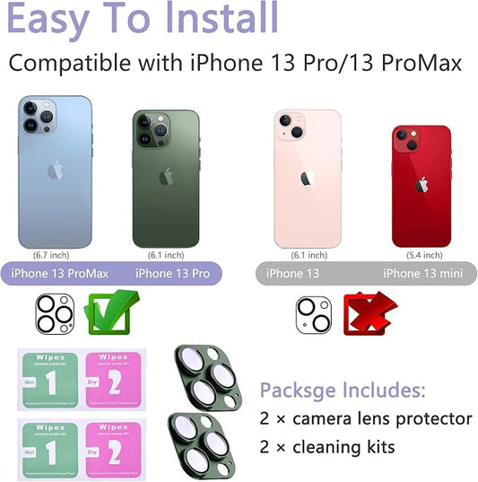 2 Pack Camera Lens Protector for iPhone 13 Pro/iPhone 13 Pro Max, AR Tempered - Image 2