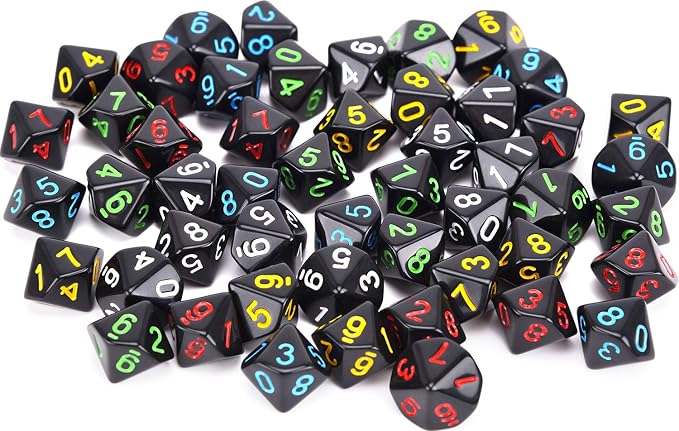 50pcs Assorted D10 Opaque Black - Image 5