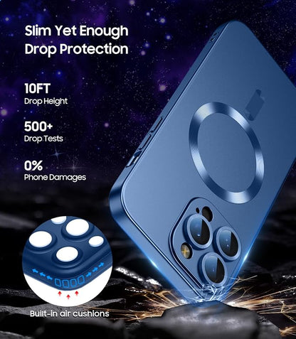 Magnetic for iPhone 16 Pro Case Slim Soft Silicone Bumper Shockproof Metallic - Image 5