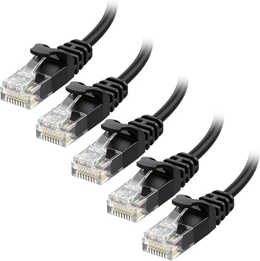 Cable Matters 10Gbps 5-Pack Snagless Cat 6 Ethernet Cable - 7ft by CableMatters