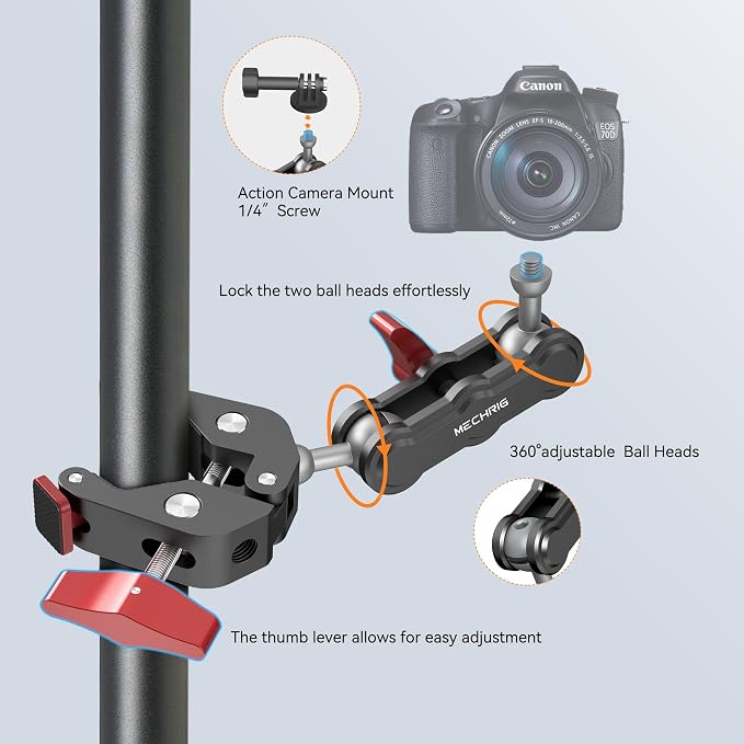 Camera Clamp Mount & 360°Ball Head Magic Arm - Image 2
