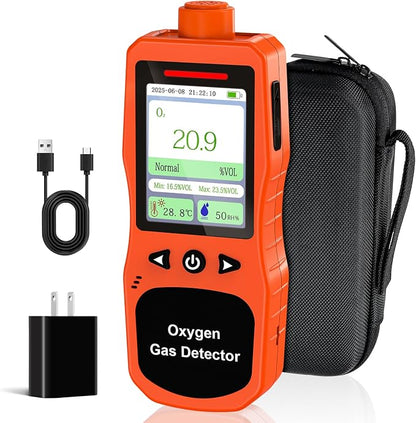Portable Oxygen Detector 0-30%, Rechargeable O2 Monitor by ZYKYCX