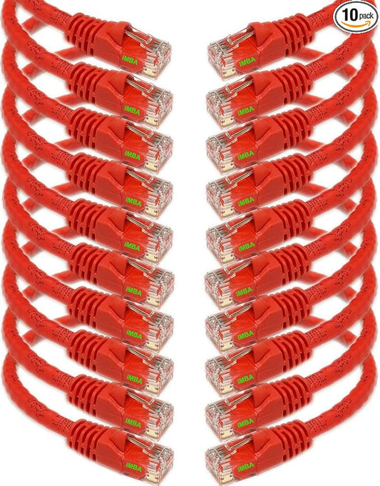 iMBAPrice - 10ft Cat5e Network Ethernet Patch Cable - Red by iMBAPrice