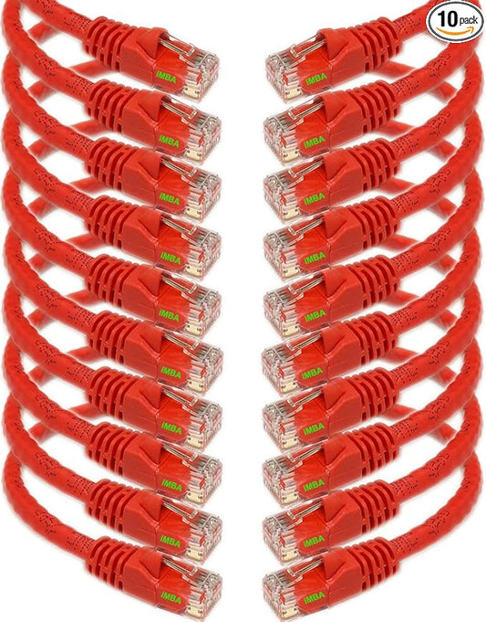 iMBAPrice 50 Feet Long Red Cat5e RJ45 Computer Network Ethernet Patch Cable by iMBAPrice