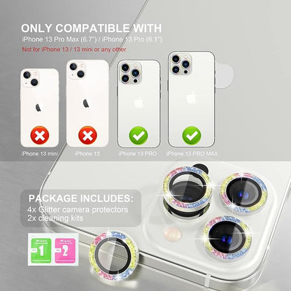 Choiche [3+1 for iPhone 13 Pro/iPhone 13 Pro Max Camera Lens Protector Bling - Image 2