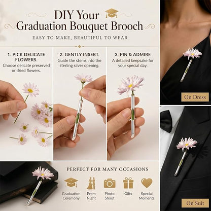Flower Holder Brooch Pin for Women Flower Vase Brooch Back to School Teacher - Image 5
