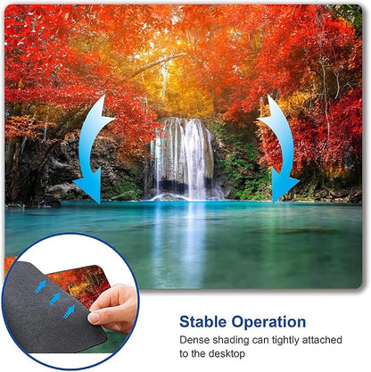 Mouse Pad, Natural Landscape Mouse Mad, Square Waterproof Mouse Pad Non-Slip - Image 6