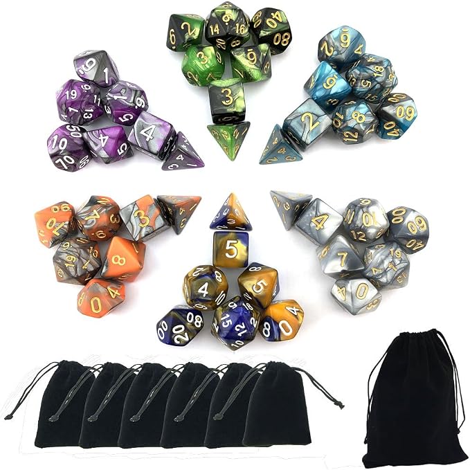 SmartDealsPro Double-Colors Polyhedral Dice Sets by SmartDealsPro