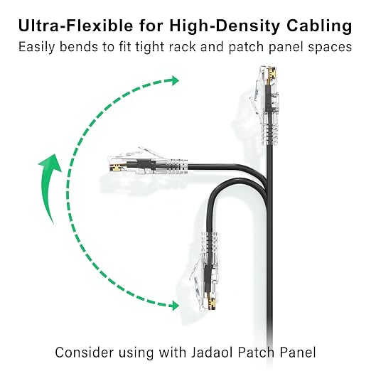 Jadaol UL Listed Patch Cables Cat 6a / Cat 6 1.5 ft 24-Pack, 10Gbps 550MHz Slim - Image 2