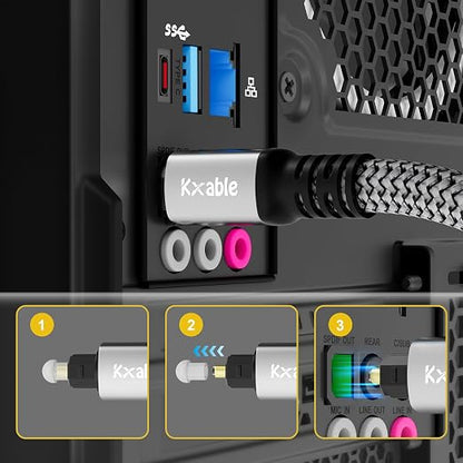 Optical Audio Cable 50 FT, Digital Audio Cable, Toslink Fiber Optic Cord - Image 3