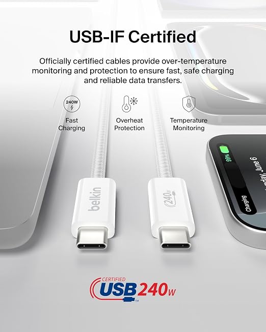 Belkin USB C to USB C Cable, 240W - Image 4