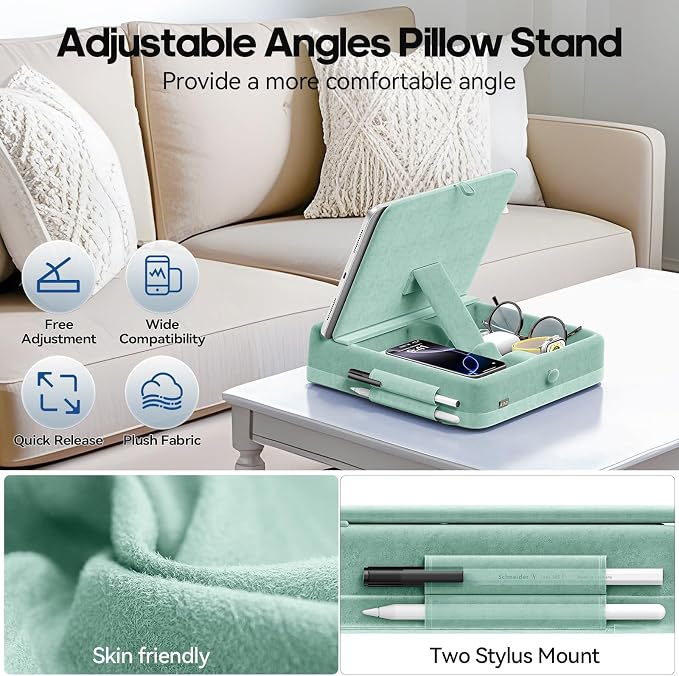 KDD Tablet Pillow Stand with Storage, Foldable iPad Holder - Image 6