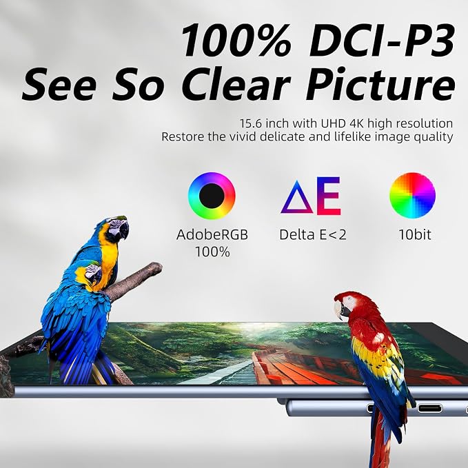 Portable Monitor OLED 15.6 Inch Touchscreen 4K UHD 3840X2160 100% DCI-P3 - Image 2