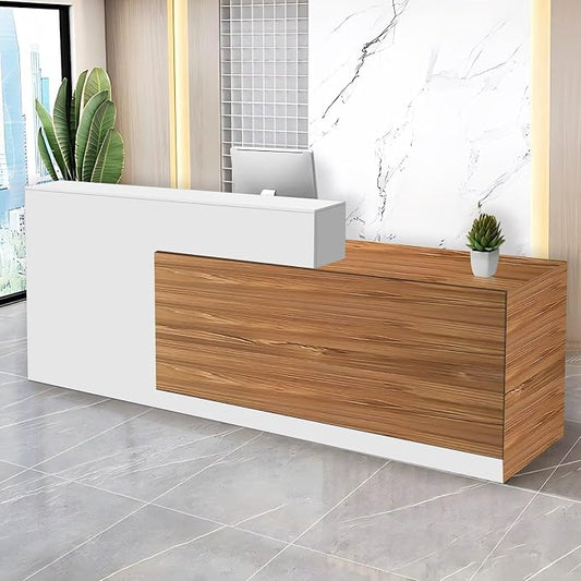 Reception Desk with Counter Modern Checkout Counter with Lockable Drawer by Unknown
