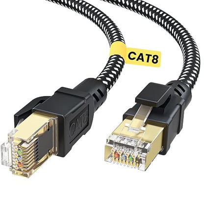 BUSOHE Cat 8 Ethernet Cable 10FT, High Speed 40Gbps 2000Mhz Braided Network by BUSOHE