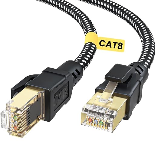 BUSOHE Cat 8 Ethernet Cable 10FT, High Speed 40Gbps 2000Mhz Braided Network by BUSOHE