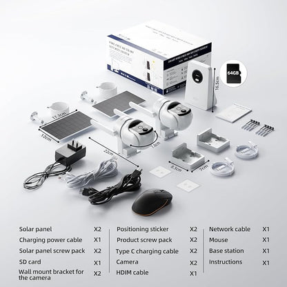 Solar Powered Security Cameras Wireless Outdoor, 4MP Cameras, 2 Cam kit - Image 9