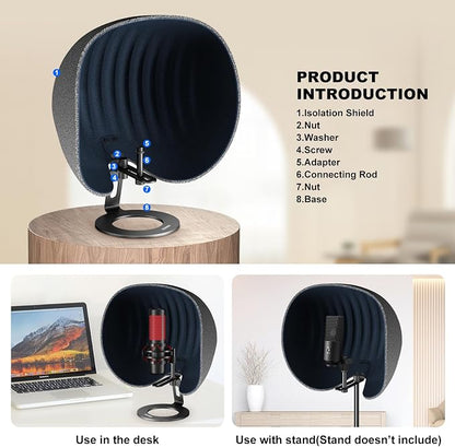 Microphone Isolation Shield, Aokeo 2024 Professional Recording Studio Equipment - Image 2