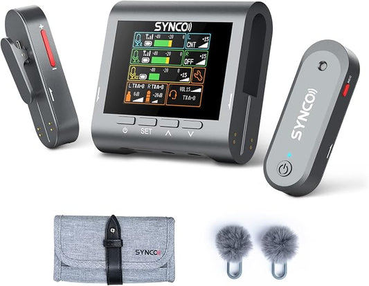 SYNCO Wireless Lavalier Microphone, G3 Lapel Mic Grey Triple Channel by SYNCO