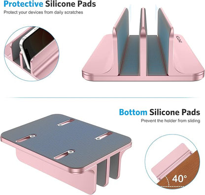 OMOTON Vertical Laptop Stand, Double Desktop Stand Holder - Image 6