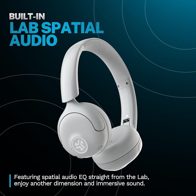 JLab Go Lux ANC Wireless Headphones, Cloud White, Hybrid Active Noise Cancelling - Image 3