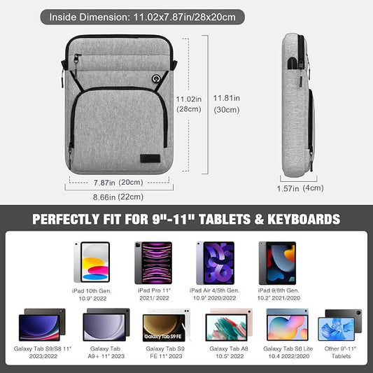 MoKo 9-11 Inch Tablet Sleeve Bag, Fits 11 inch iPad Air M3, iPad A16 2025 - Image 2