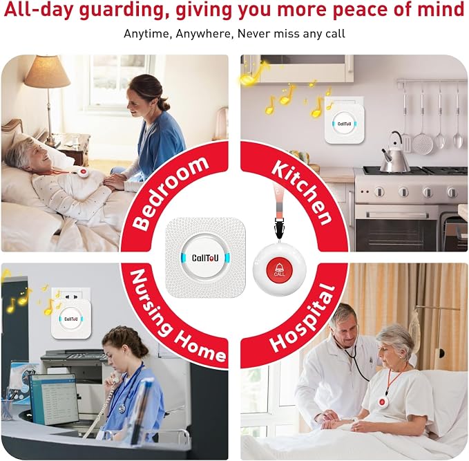 CallToU Wireless Caregiver Pager Smart Call System 2 SOS Call - Image 3