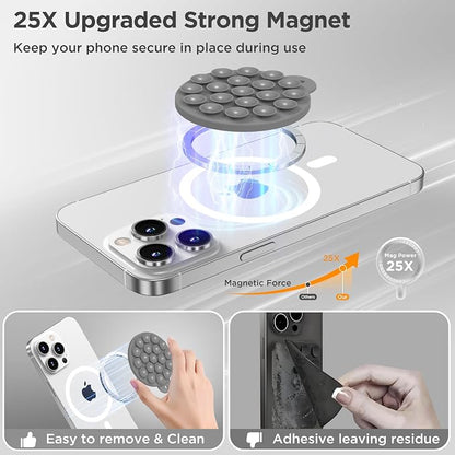 Magnetic Suction Cup Mount for MagSafe Case, Silicone Hands-Free Grip Holder - Image 5