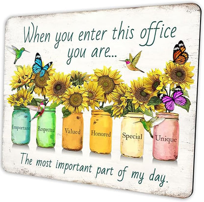 Sunflower and Butterfly Mouse pad Personalized Inspirational Designs Computer by Shalysong